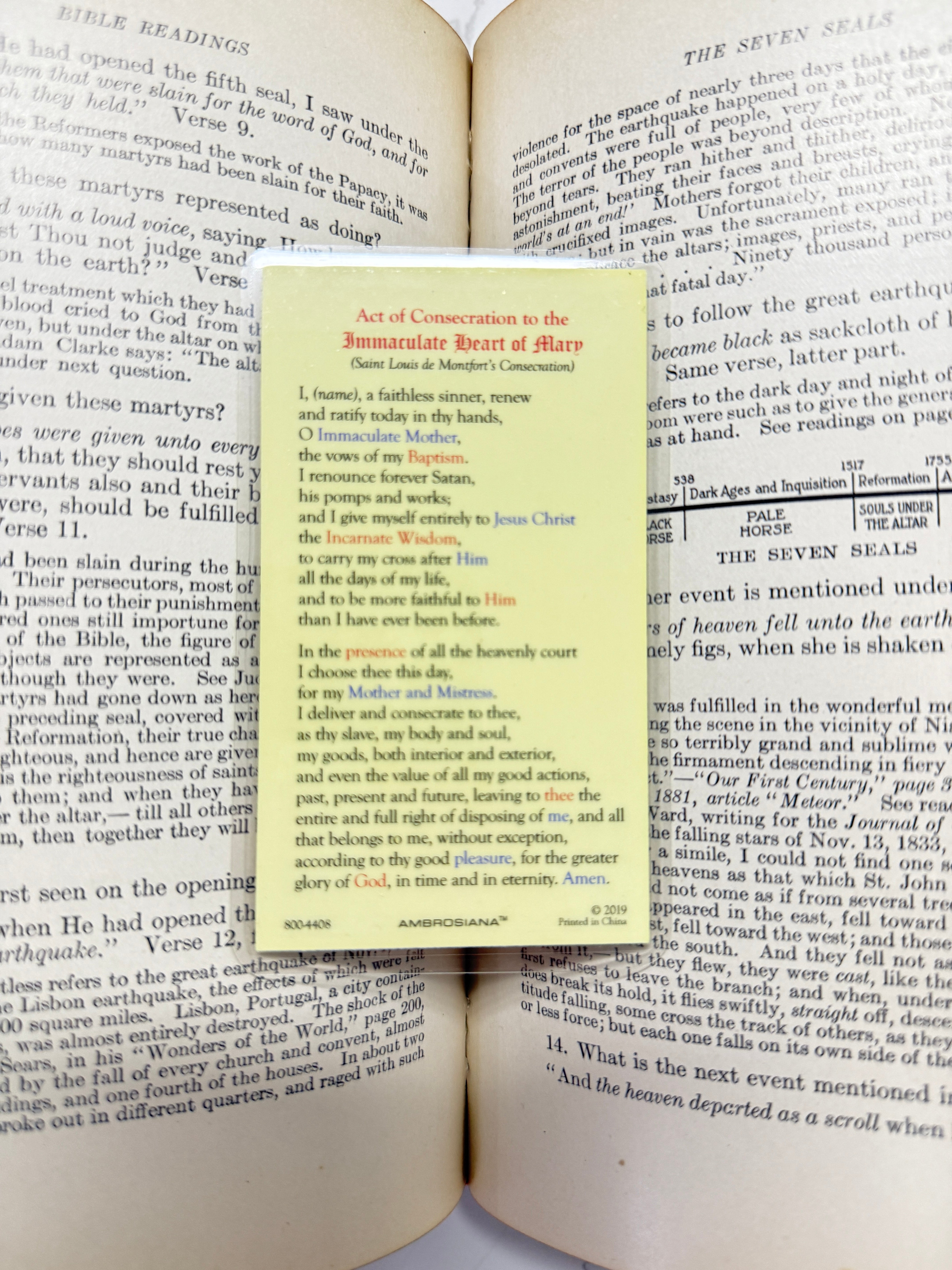 Immaculate Heart Holy Card