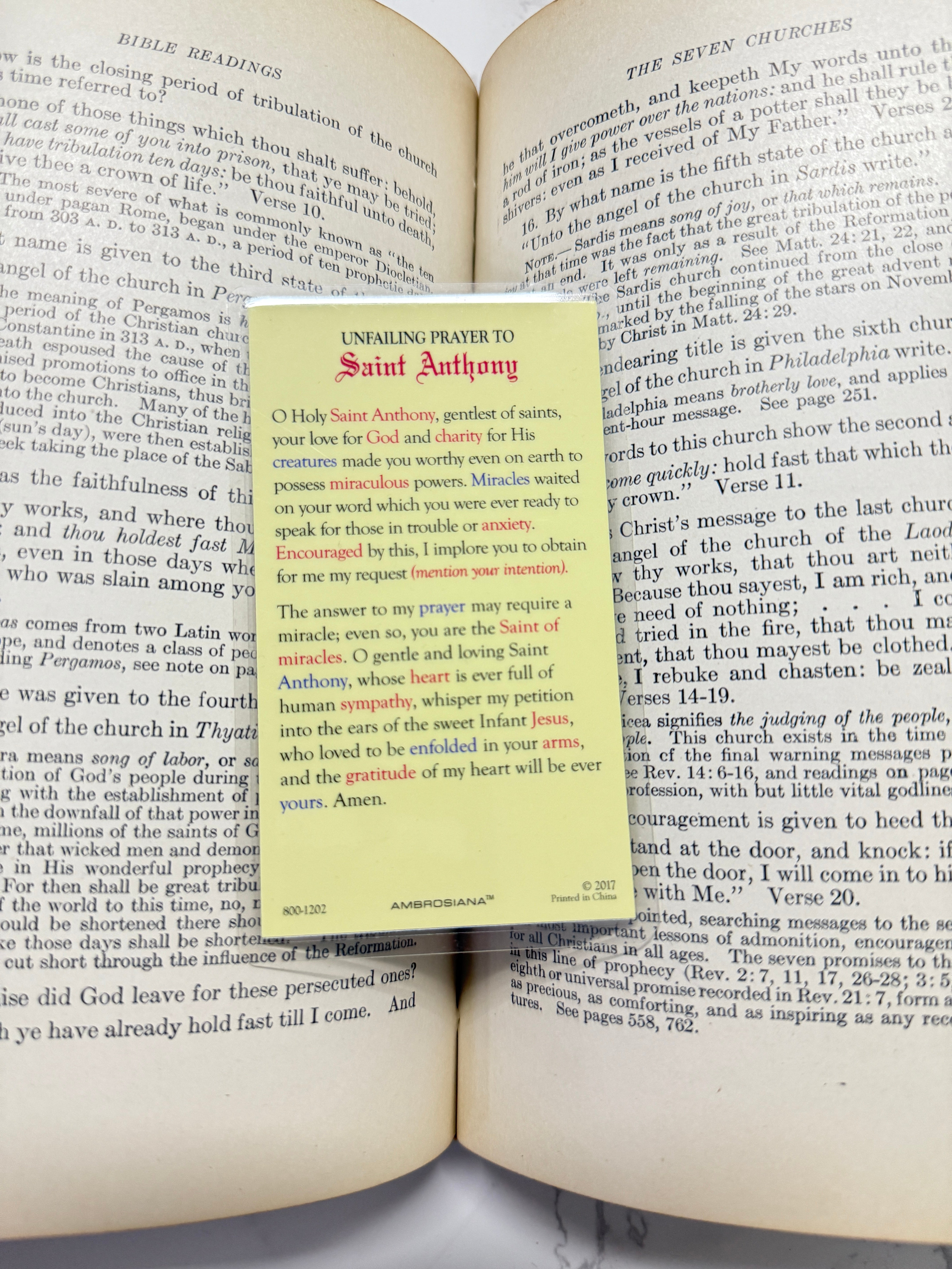 Saint Anthony Holy Card