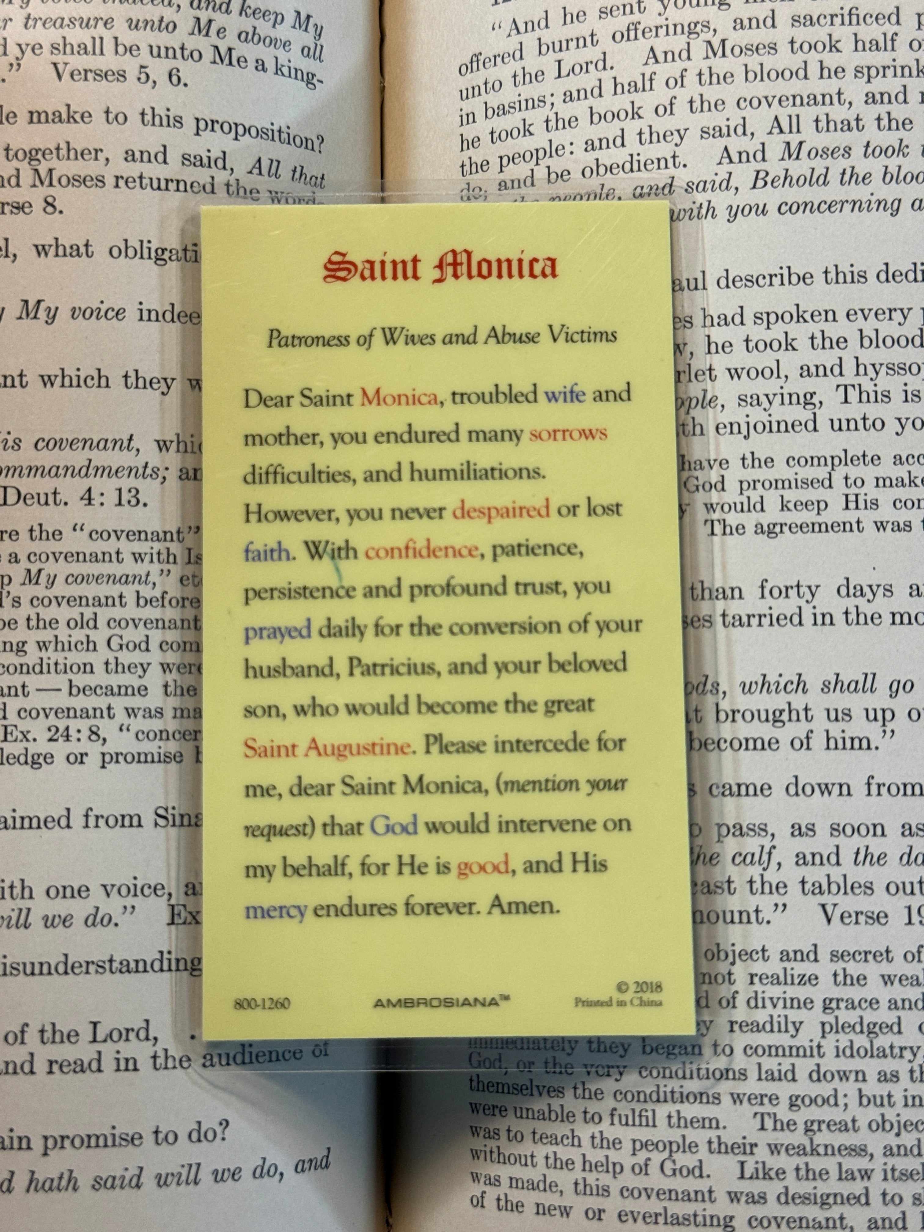 Saint Monica Card